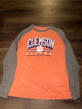 Clemson Tigers Orange & Gray Raglan Long-Sleeve Shirt